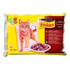 Friskies Meat - мултиопаковка месни рецепти (говеждо и дроб) 4x85 гр.